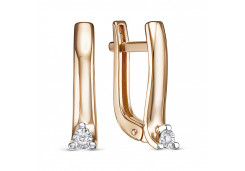 Золотые cерьги с бриллиантом