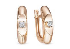 Золотые cерьги с бриллиантом