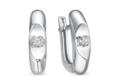 Серьги из белого золота с бриллиантом