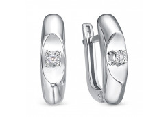 Серьги из белого золота с бриллиантом