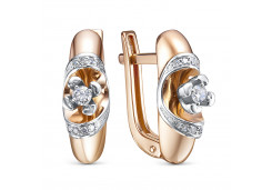 Золотые cерьги с бриллиантом