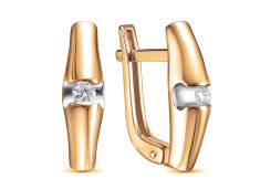 Золотые cерьги с бриллиантом