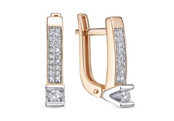 Золотые cерьги с бриллиантом