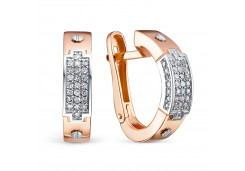 Золотые cерьги классические с бриллиантом