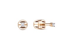 Золотые cерьги пусеты (гвоздики) с бриллиантом