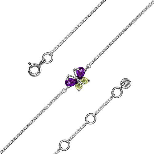 Серебряный браслет с фианитом