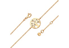 Серебряный браслет с позолотой с фианитом