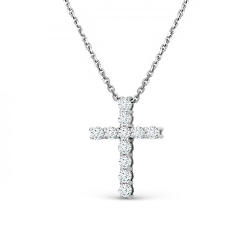 Колье из белого золота с бриллиантом