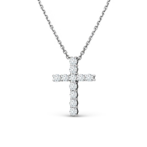 Колье из белого золота с бриллиантом