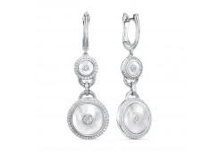 Серебряные cерьги висячие с перламутром