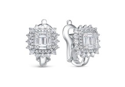 Серебряные cерьги классические с фианитом