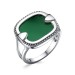 Серебряное кольцо с агатом зеленым