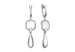 Серебряные cерьги висячие с перламутром