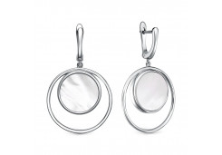 Серебряные cерьги висячие с перламутром