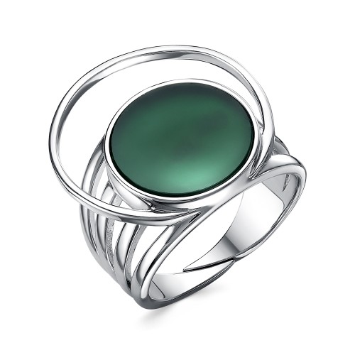 Серебряное кольцо с агатом зеленым