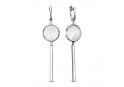 Серебряные cерьги висячие с перламутром