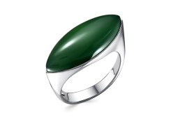 Серебряные cерьги висячие с агатом зеленым