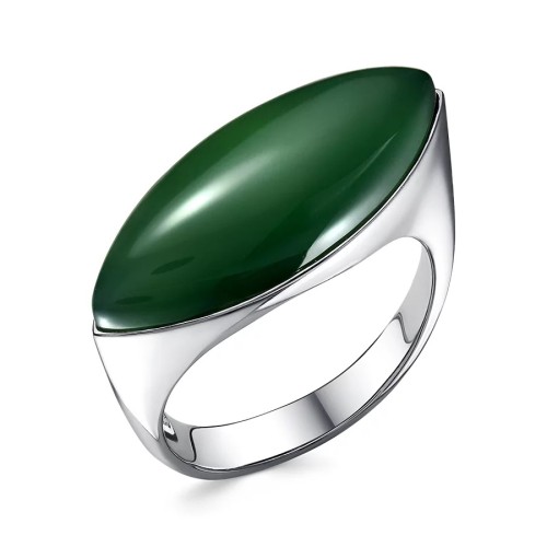 Серебряные cерьги висячие с агатом зеленым