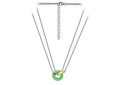 Серебряное колье с позолотой с авантюрином