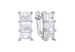 Серебряные cерьги с фианитом