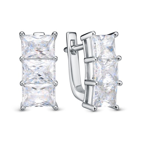 Серебряные cерьги с фианитом