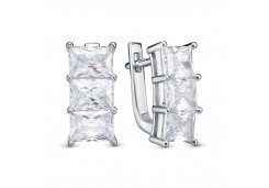 Серебряные cерьги с фианитом