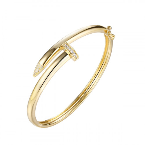 Серебряный браслет с позолотой с фианитом