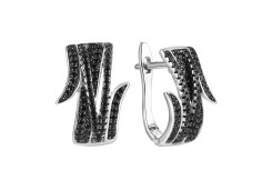 Серебряные cерьги классические с кристаллом