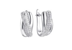 Серебряные cерьги с фианитом