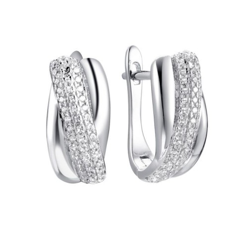 Серебряные cерьги с фианитом