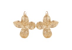 Серебряные cерьги классические с позолотой с фианитом