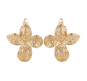 Серебряные cерьги классические с позолотой с фианитом