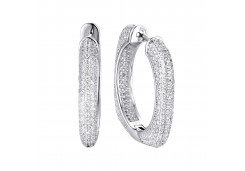 Серебряные cерьги классические с фианитом