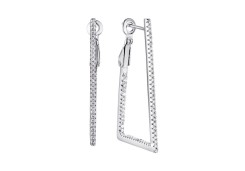 Серебряные cерьги классические с фианитом
