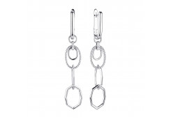 Серебряные cерьги висячие с фианитом