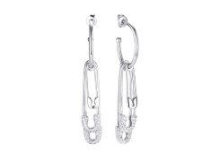 Серебряные cерьги пусеты (гвоздики) с фианитом