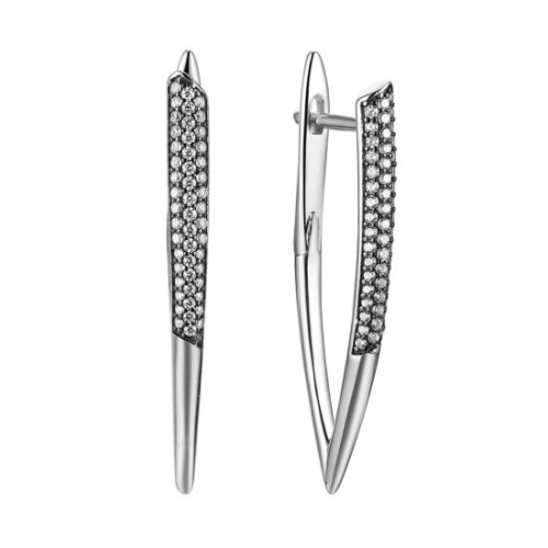 Серебряные cерьги с фианитом