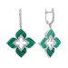 Серебряные cерьги висячие с малахитом