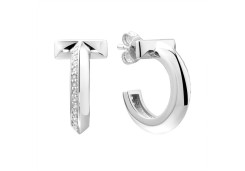 Серебряные cерьги пусеты (гвоздики) с фианитом