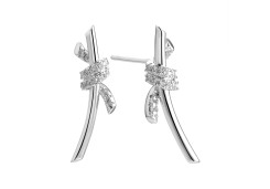 Серебряные cерьги пусеты (гвоздики) с фианитом