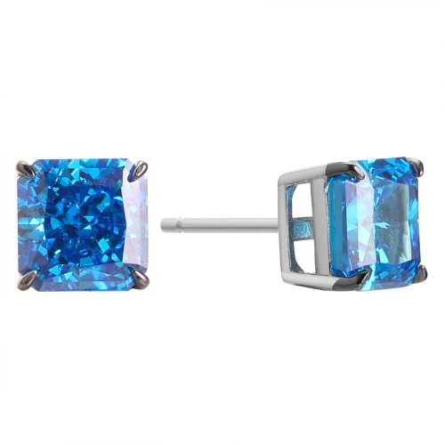 Серебряные cерьги пусеты (гвоздики) с фианитом