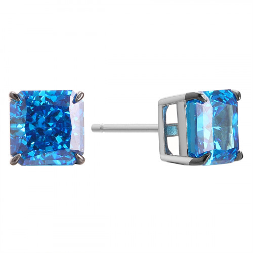 Серебряные cерьги пусеты (гвоздики) с фианитом