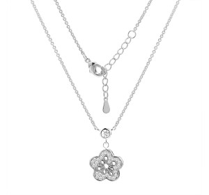 Серебряное колье с фианитом