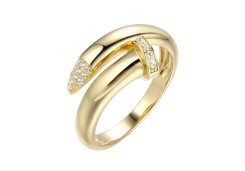 Серебряное кольцо с позолотой с фианитом