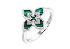 Серебряное кольцо с малахитом