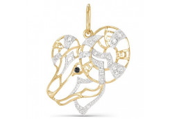 Золотая подвеска с фианитом