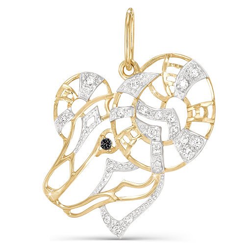 Золотая подвеска с фианитом