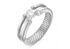 Кольцо из белого золота с фианитом