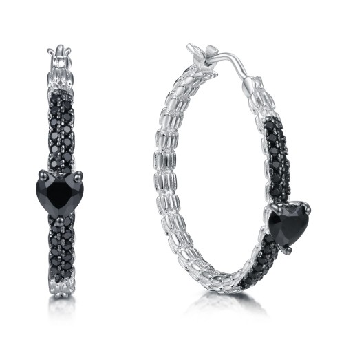 Серебряные cерьги классические со шпинелью