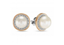 Серьги из белого золота 585 пробы с жемчугом